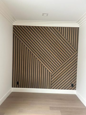 Modern acoustic slat wall panels